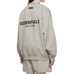 Authentic NWT Essentials Fear of God Grey Crew Neck Sweater XXS